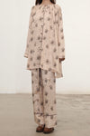 Mutedance 25 Autumn and Winter Round Neck Long Sleeve Loose Top Shirt Flower Dye MD-MD25FW129-khaki (MD25FW128)